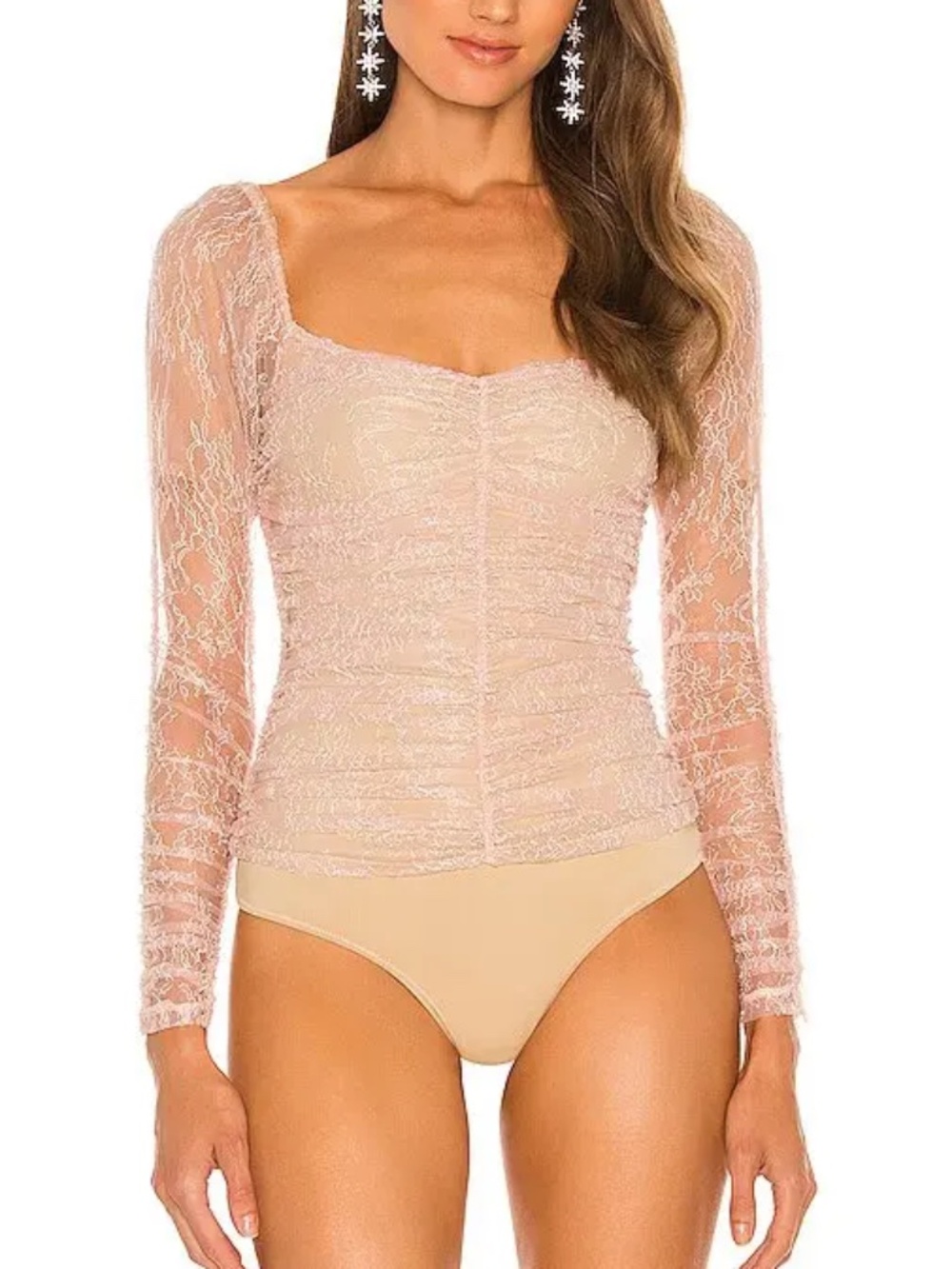 MICHAEL COSTELLO  X Fiona Bodysuit In Blush,Nude - size XS